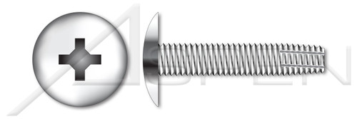 #10-32 X 3/4" Thread Cutting Screws, Type "F", Truss Phillips Drive, 410 Stainless Steel