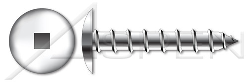#10 X 1" Self-Tapping Sheet Metal Screws, Type "A", Truss Square Drive, Stainless Steel