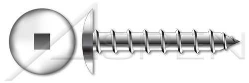 #8 X 2-1/2" Self-Tapping Sheet Metal Screws, Type "A", Truss Square Drive, Stainless Steel