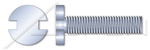 1/4"-20 X 3/4" Security Machine Screws, Flat Head Tamper Resistant Notched Spanner Drive, Steel, Zinc Plated