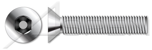 M8-1.25 X 60mm Machine Screws, Metric, Flat Countersunk Head Tamper-Resistant Hex Socket Pin Drive, A2 Stainless Steel