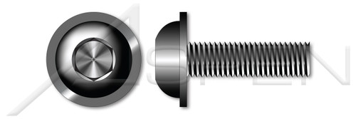 #10-24 X 5/8" Flanged Button Head Hex Socket Cap Screws, Alloy Steel, Plain, Unbrako