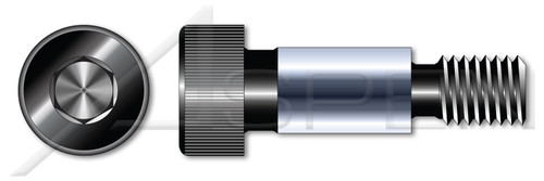 M6-1.0 X 50mm, Shoulder=8mm ISO 7379, Metric, Shoulder Screws, Hex Socket Drive, Alloy Steel, Plain, Unbrako