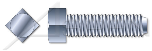 1/2"-13 X 3" Set Screws, Square Head, Cup Point, Steel, Zinc Plated