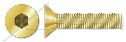 3/8"-16 X 1-1/4" Flat Head Socket Cap Screws, Brass