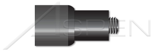 #10-32 X 0.22", THK=0.036" Retractable Captive Panel Fasteners, Press In Style, Slotted Drive, Black Finish