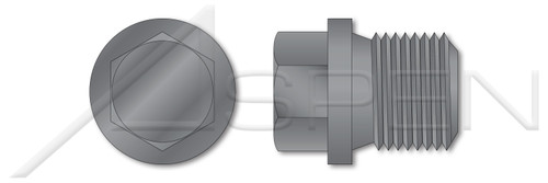 M18-1.5 DIN 910, Metric, Pipe Plugs, External Hex Drive, Straight Thread, Steel, Plain