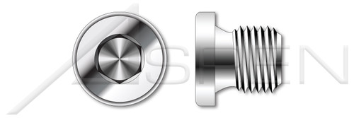 M14-1.5 X 15mm DIN 908, Metric, Pipe Plugs, Hex Socket Drive, Straight Thread, A2 Stainless Steel