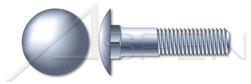 5/16"-18 X 1" Step Bolts, Truss Head, Square Neck, Steel, Zinc Plated