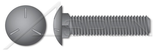 3/8"-16 X 3/4" Carriage Bolts, Round Head, Square Neck, Undersized Body, Full Thread, Grade 5 Steel, Plain