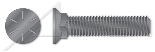 1/2"-13 X 2-1/2" Plow Bolts, Flat Head, #3 Head, Full Thread, Grade 8 Steel, Plain