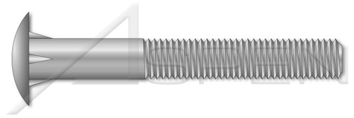 1/2"-13 X 10", ThreadLen=4" Timber Bolts, Dome Head, Steel, Hot Dip Galvanized