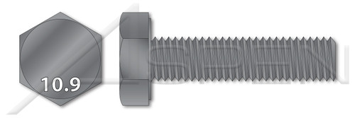 M8-1.0 X 25mm DIN 961, Metric, Hex Head Cap Screws Bolts, Fine Thread, Full Thread, Class 10.9 Steel, Plain