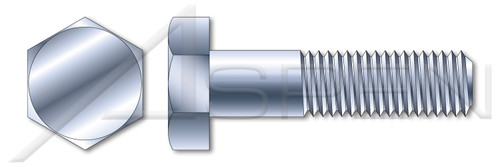 1-1/2"-6 X 9" Machine Bolts, Hex Head, Undersized Body, A307 Steel, Zinc