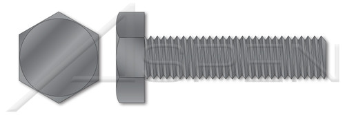 3/8"-16 X 1" Machine Bolts, Hex Head, Full Thread, A307 Steel, Plain