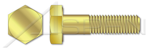 1/2"-13 X 1" Hex Head Cap Screws Bolts, Brass