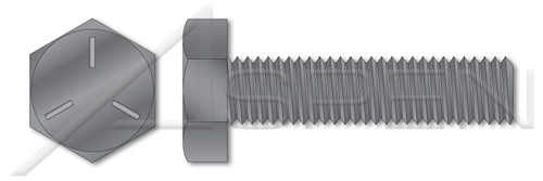 1/4"-20 X 2" Machine Bolts, Hex Head, Full Thread, Grade 5 Steel, Plain