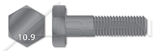 M24-3.0 X 200mm DIN 931 / ISO 4014, Metric, Hex Head Cap Screws Bolts, Part Thread, Class 10.9 Steel, Plain
