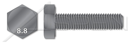 M20-2.5 X 180mm DIN 933 / ISO 4017, Metric, Hex Head Cap Screws Bolts, Full Thread, Class 8.8 Steel, Plain