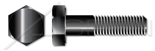 1/4"-20 X 1/2" Hex Head Cap Screws Bolts, Grade 2 Steel, Black Oxide