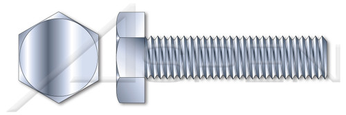 3/4"-10 X 7" Hex Tap Bolts, Full Thread, Steel, Zinc Plated
