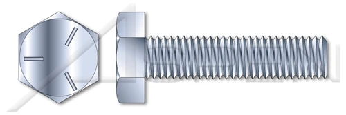 1/2"-13 X 2-3/4" Hex Tap Bolts, Full Thread, Grade 5 Steel, Zinc