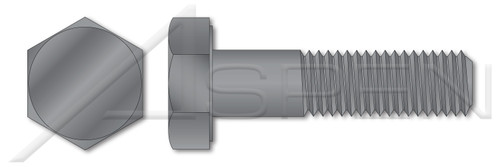 1/4"-20 X 1/2" Hex Head Cap Screws Bolts, UNC Coarse Thread, Grade 2 Steel, Plain