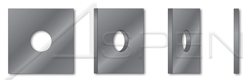 1/2", ID=9/16", OD=2", THK=0.187" Square Flat Washers, Steel, Plain