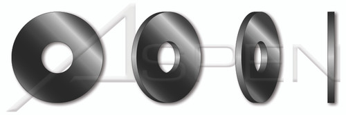 3/16" Flat Washers, USS Pattern, Steel, Black Zinc