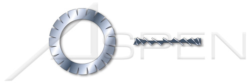 M4 DIN 6798 Type A, Metric, Serrated Lock Washers, External Tooth, Steel, Zinc Plated