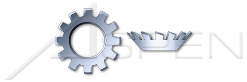 #6 Tooth Lock Washers, Countersunk External Tooth, Steel, Zinc Plated