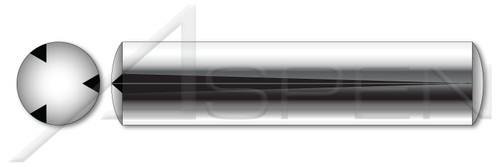 M6 X 65mm DIN 1471 / ISO 8744, Metric, Grooved Pins, Full Length Tapered Groove, Stainless Steel