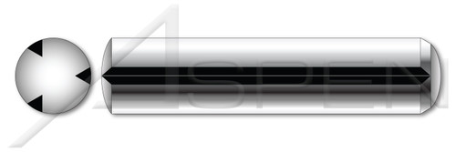 M2 X 25mm DIN 1473 / ISO 8740, Metric, Grooved Pins, Full Length Parallel Groove, Stainless Steel