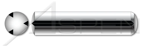 M8 X 100mm DIN 1473 / ISO 8740, Metric, Grooved Pins, Full Length Parallel Groove, Stainless Steel