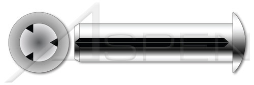 M6 X 20mm DIN 1476 / ISO 8746, Metric, Grooved Pins, Full Length Parallel Groove, Round Head, Stainless Steel