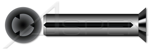 M4 X 15mm DIN 1477 / ISO 8747, Metric, Grooved Pins, Full Length Parallel Groove, Flat Countersunk Head, Steel