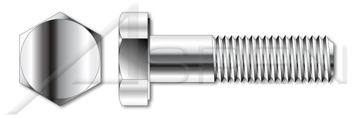 M12-1.75 X 35mm DIN 931 / ISO 4014, Metric, Hex Head Cap Screws Bolts, Part Thread, A4-80 Stainless Steel