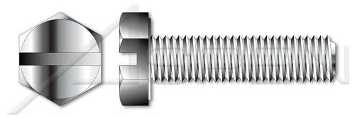 M10-1.5 X 80mm DIN 933 / ISO 4017, Metric, Hex Head Cap Screws Bolts, Slotted Drive, Full Thread, A2 Stainless Steel