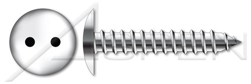 M4.8 X 16mm Self-Tapping Sheet Metal Screws, Metric, Truss Head Tamper-Resistant Drilled Spanner Drive, A2 Stainless Steel