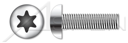 M12-1.75 X 45mm ISO 7380-1, Metric, Button Head Cap Screws, 6Lobe Torx(r) Drive, Full Thread, A2 Stainless Steel