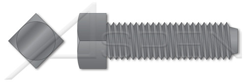 1/2"-20 X 2" Set Screws, Square Head, Fine Thread, Cup Point, Steel