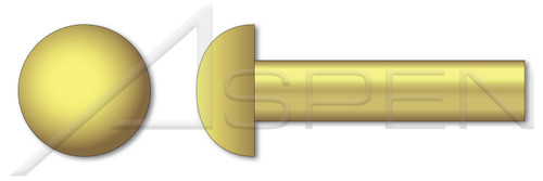 M2 X 8mm DIN 660 / ISO 1051, Metric, Solid Rivets, Round Head, Brass