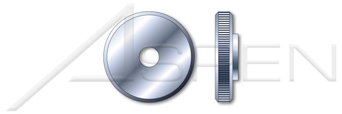 M6-1.0 DIN 467, Metric, Thumb Nuts, Knurled Flat Head, Thin Type, Steel