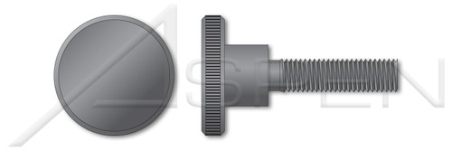 M4-0.7 X 16mm DIN 464, Metric, Thumb Screws, Knurled Flat Head, High Type, Steel
