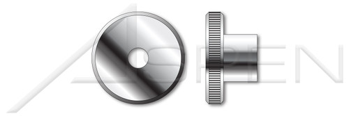 M3-0.5 DIN 466, Metric, Thumb Nuts, Knurled Flat Head, High Type, Stainless Steel