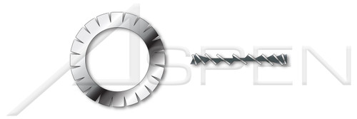 M3.5 DIN 6798 Type A, Metric, Serrated Lock Washers, External Tooth, A4 Stainless Steel