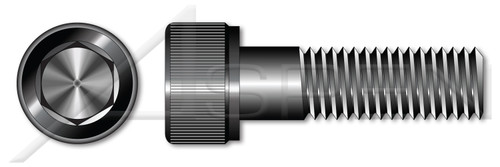 7/16"-14 X 2" Hex Socket Head Cap Screws, Part Thread, UNC Coarse Thread, Alloy Steel, Black Oxide