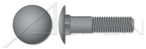 3/8"-16 X 2" Step Bolts, Truss Head, Square Neck, Steel