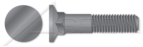 M10-1.5 X 30mm DIN 605, Metric, Carriage Bolts, Flat Head, Square Neck, Class 4.6 Steel