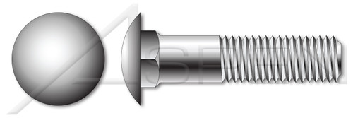 7/8"-9 X 7" Carriage Bolts, Round Head, Square Neck, Stainless Steel